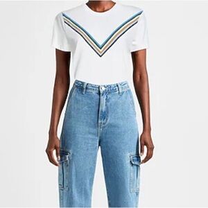 Tory Sport NWOT White Chevron Tee